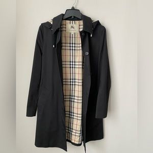 Burberry Raincoat Trench Coat Black US 6